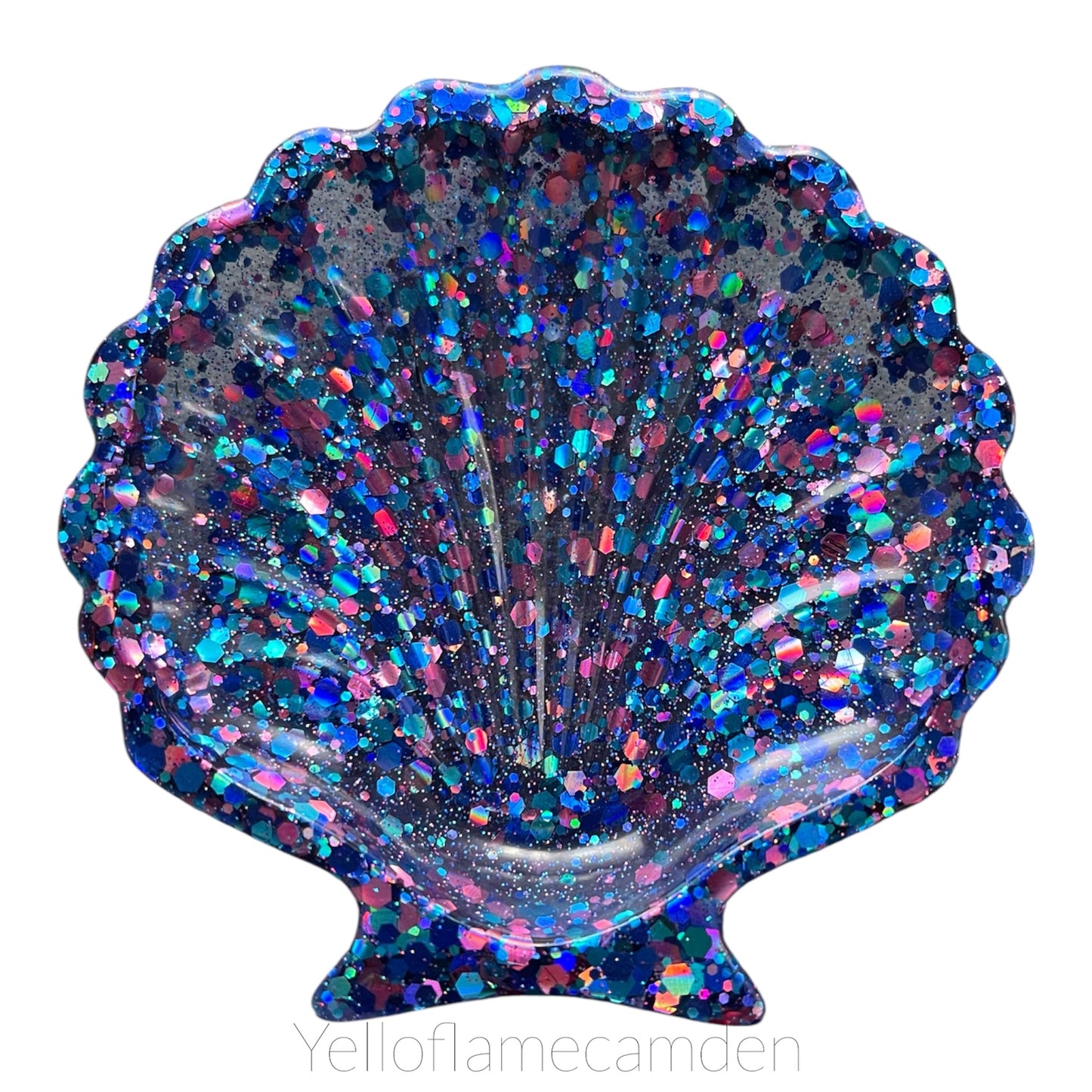 Blue Glitter Seashell Dish – Multi-Use Resin Tray & Gift