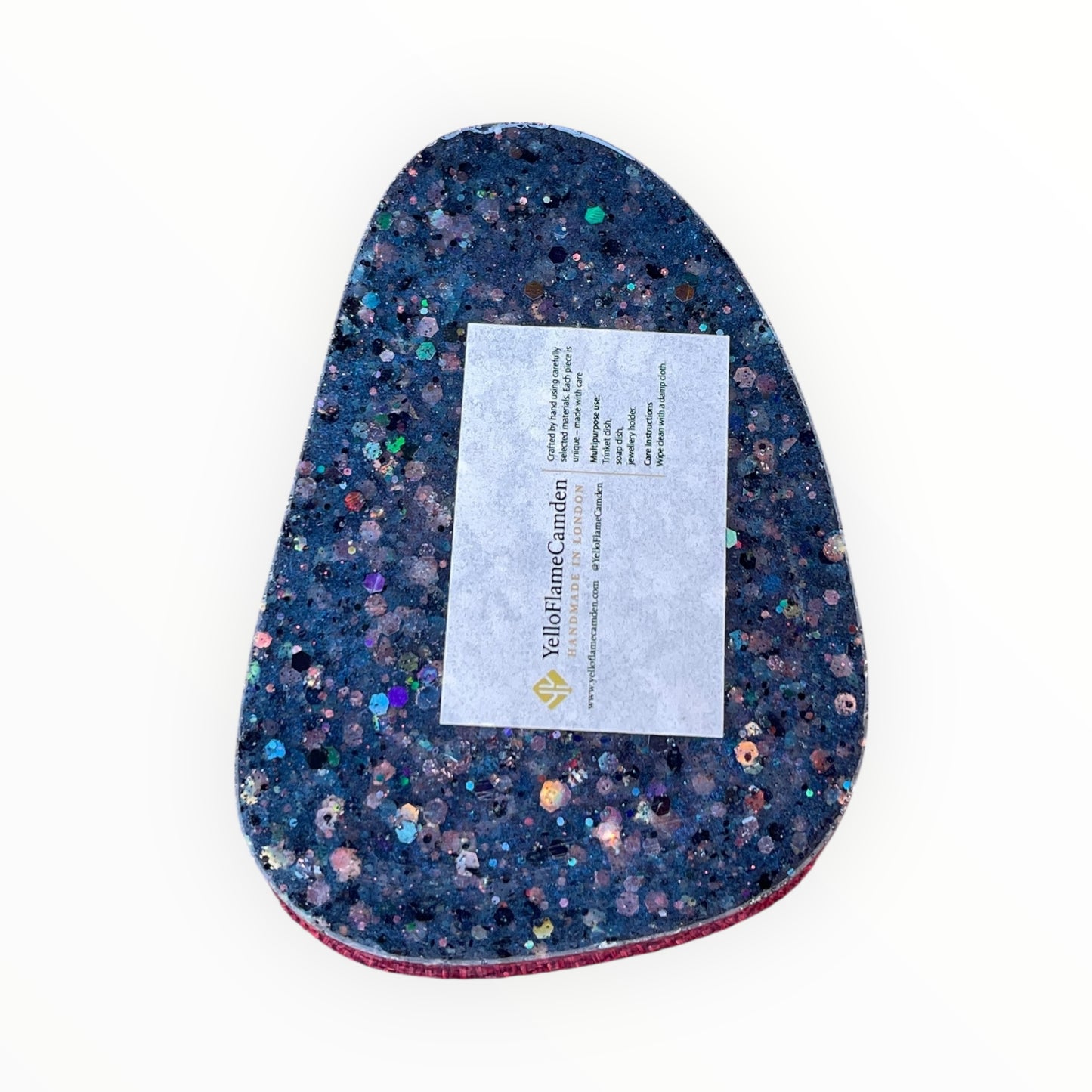 Galaxy Sparkle Black Glitter Resin Dish – Multi-Purpose Holder