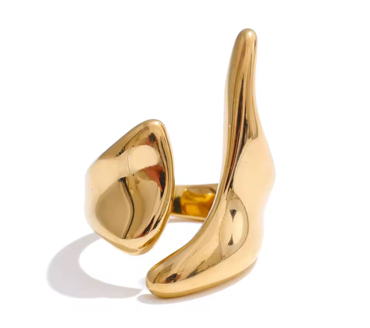 Sculptural Adjustable Ring – Gold & Silver Finishes