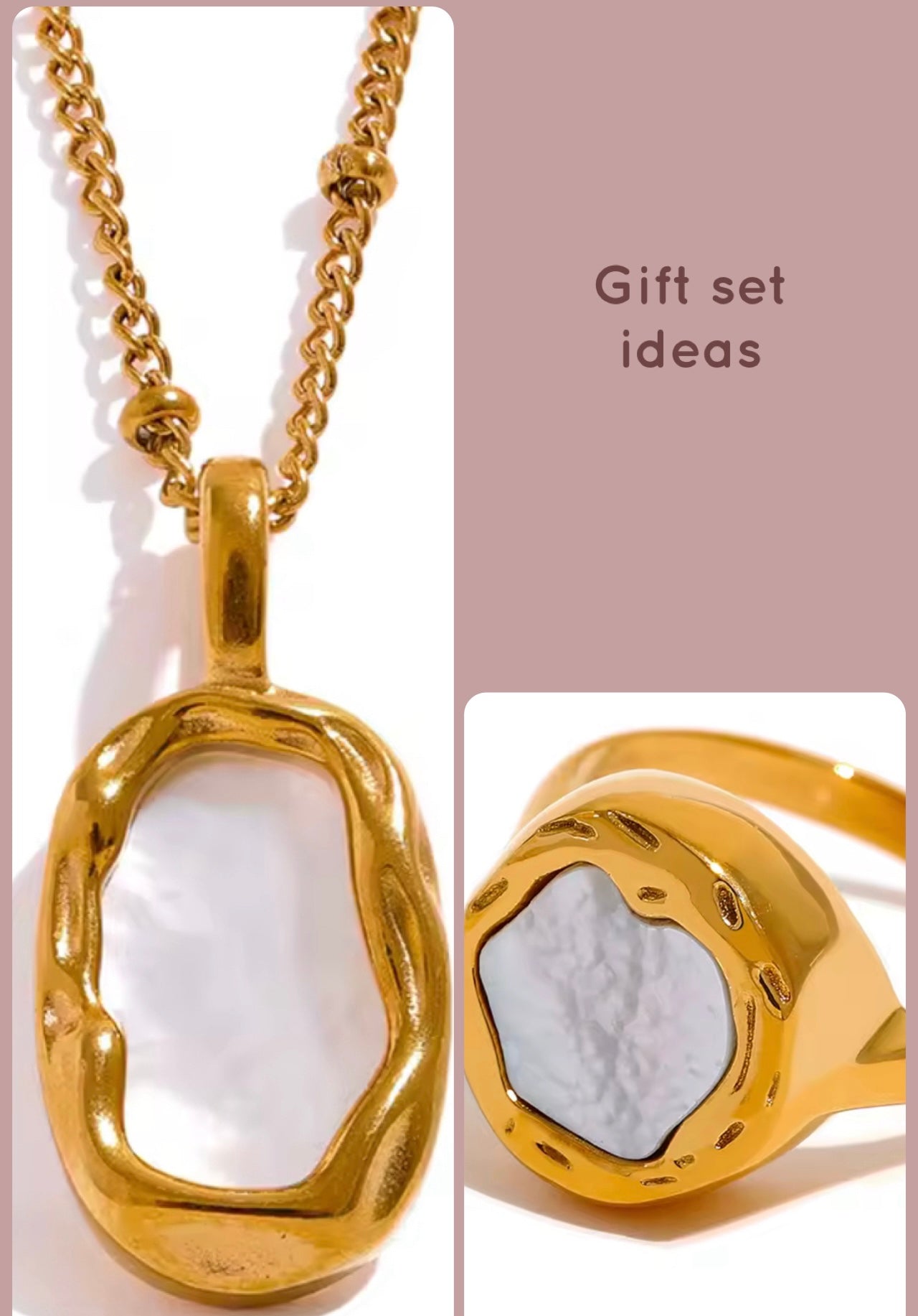 Natural Shell Pendant Necklace – PVD Real Gold Plated