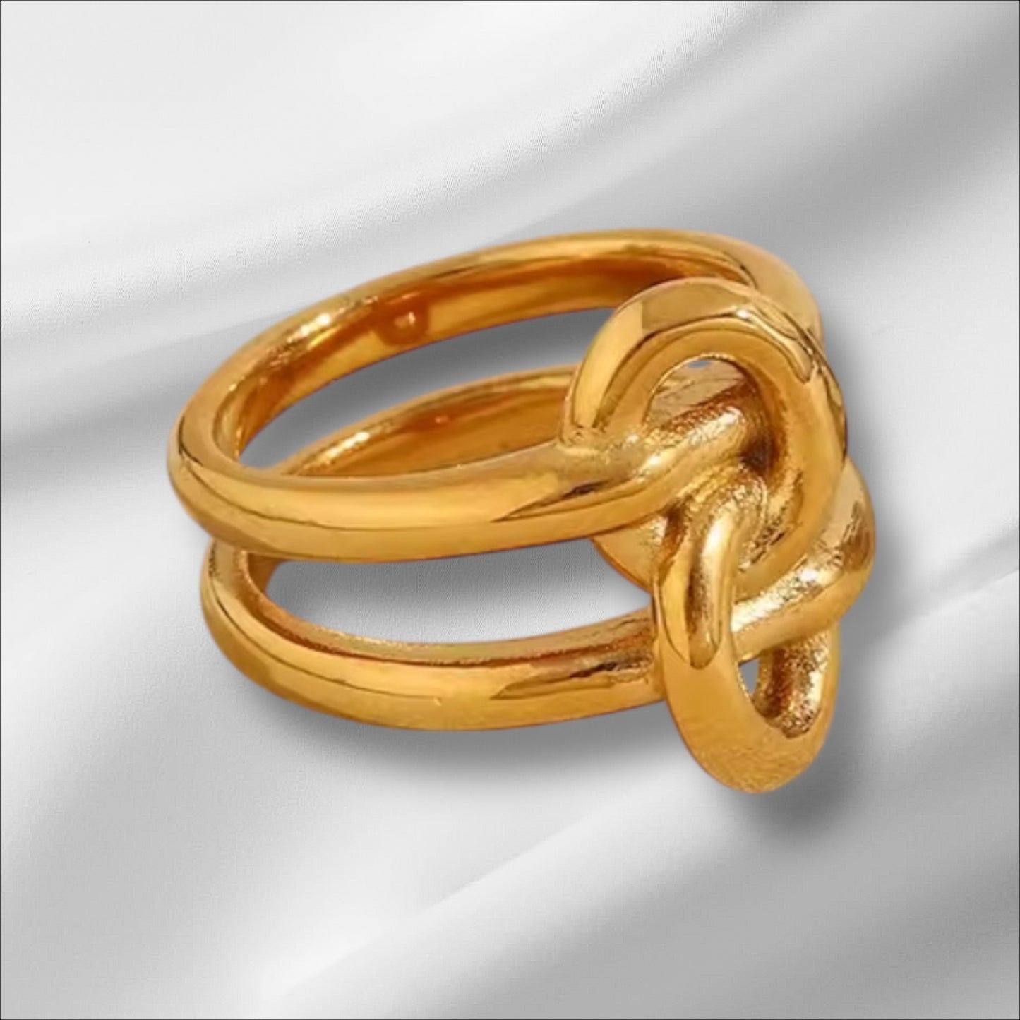 Double Band Knot Ring – 18K Gold Plated Stainless Steel