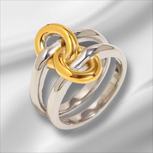 Double Band Knot Ring – 18K Gold Plated Stainless Steel