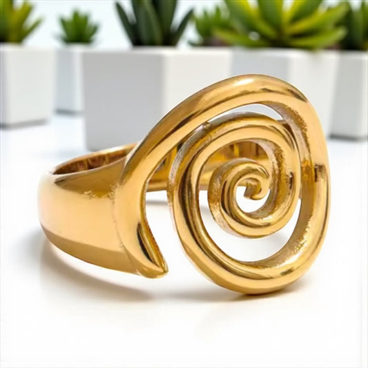 Spiral Statement Ring – Gold or Silver Finish