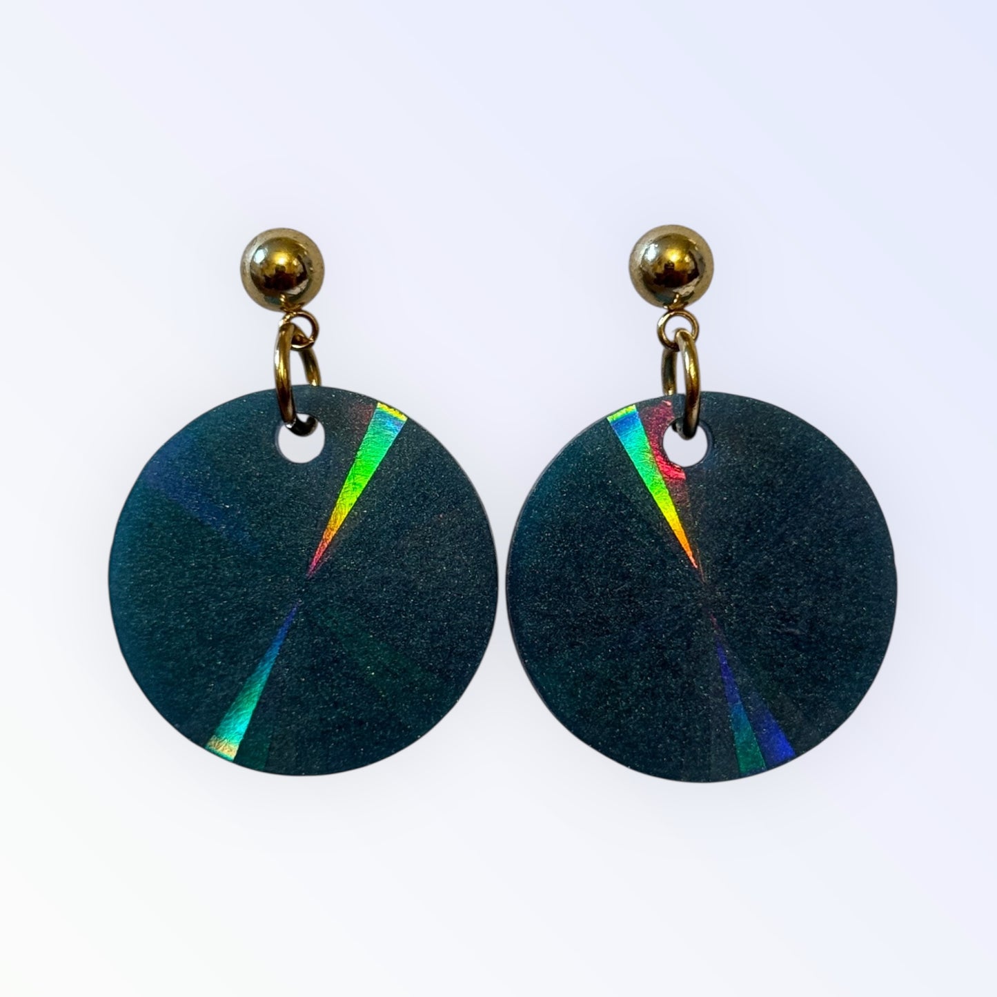 Holographic Glow Disc Earrings