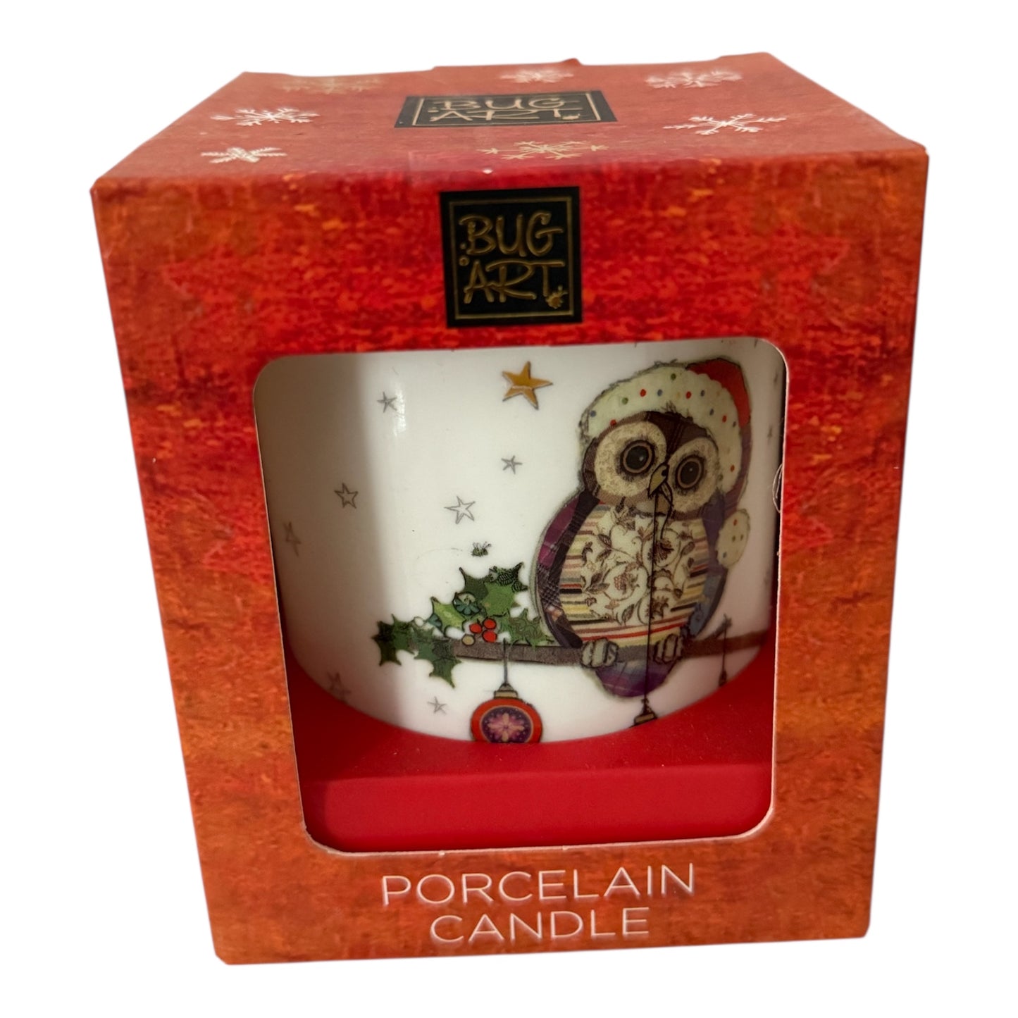 Scented Candle Christmas Theme Owl & Bauble