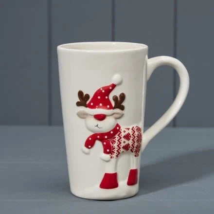 Christmas Reindeer Tall Mug (Ceramic)