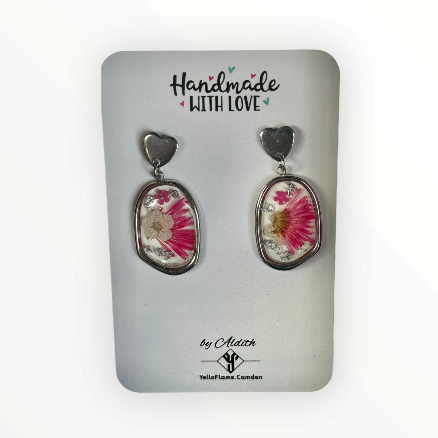 Botanical Resin Earrings – Handmade with Real Dried Flowers