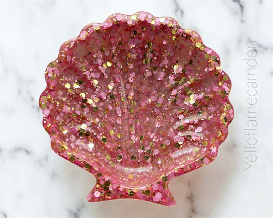 Pink Glitter Seashell Dish – Multi-Use Trinket & Gift Idea