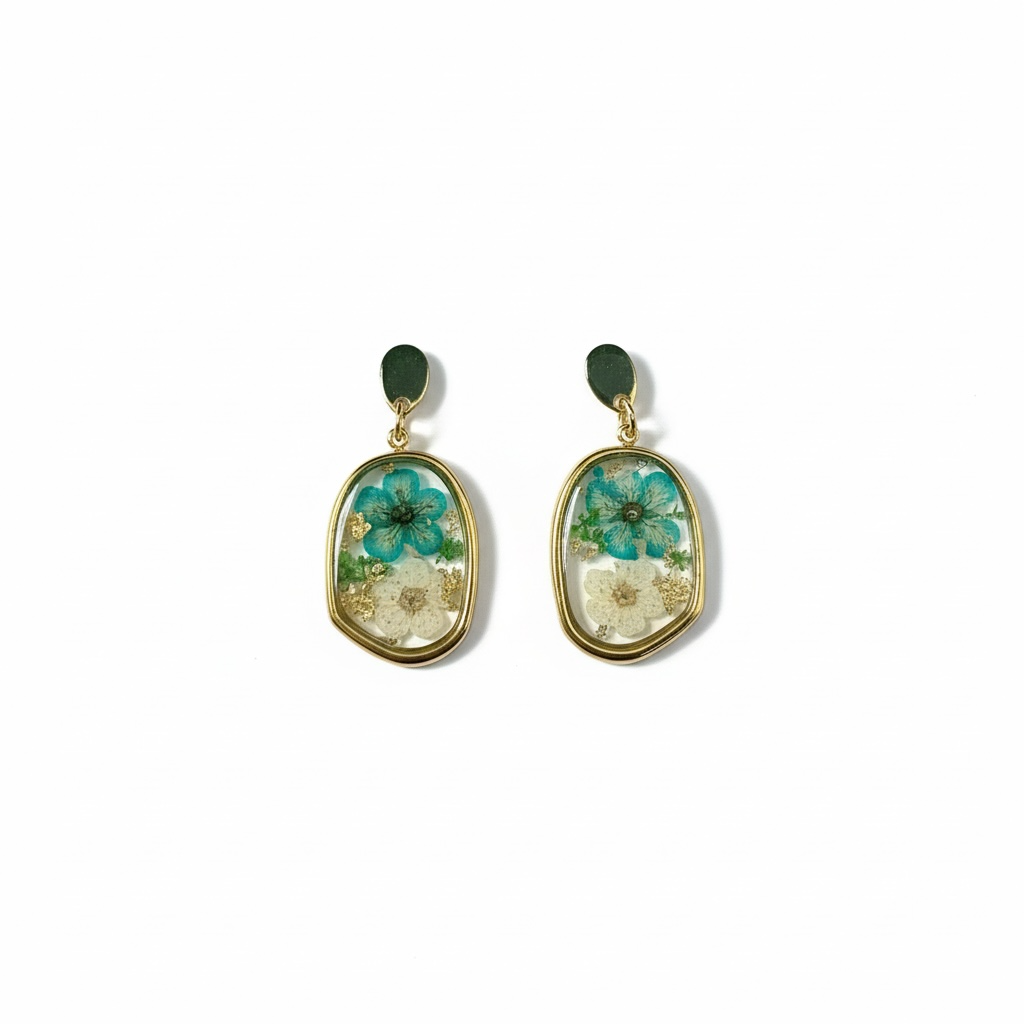 Botanical Resin Earrings – Handmade with Real Dried Flowers