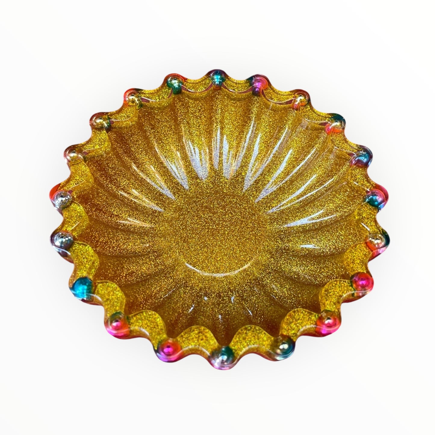 Handcrafted Ripple-Edge Resin Bowl – Multi-Purpose Elegance