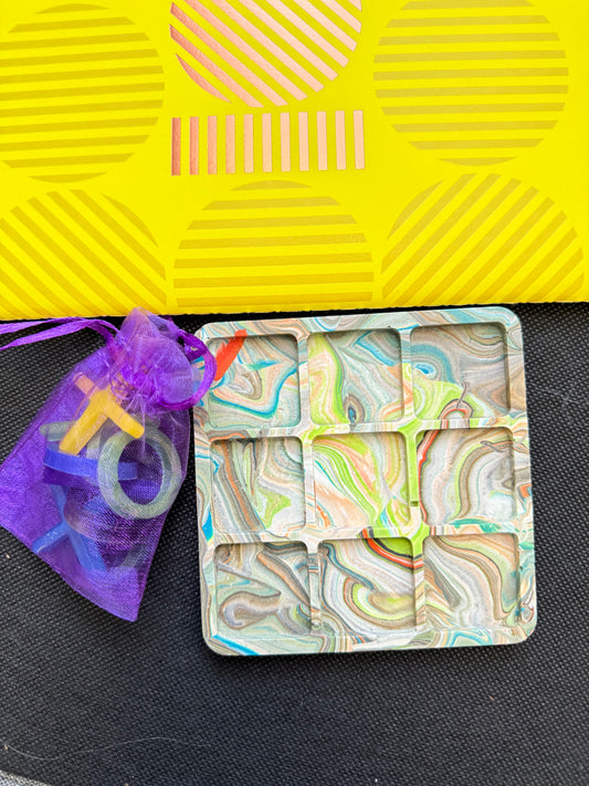 Handmade Resin Tic-Tac-Toe Game | Noughts & Crosses Games