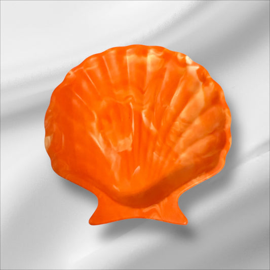 Handmade Jesmonite Shell Dish – Unique Marbled Trinket Tray