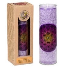 Large Scented Candles, Candles, Pillar candle, Flower of Life,  Purple candles, Coloured candles, Gifts