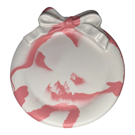 Round Bow Tray – Blush Marble Jesmonite