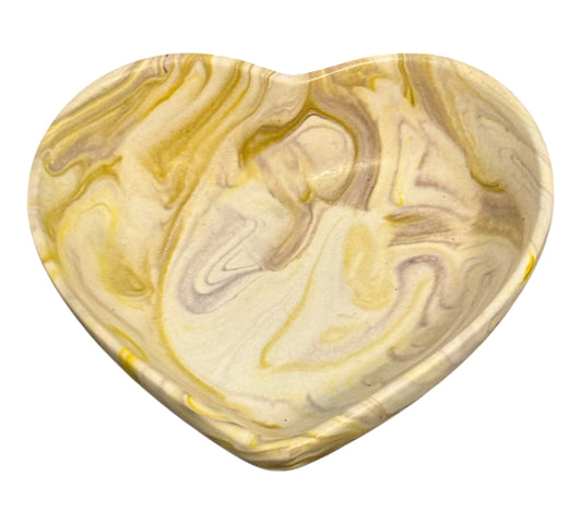 Handmade Jesmonite Heart Trinket Dish – Jewellery Tray / Key Holder