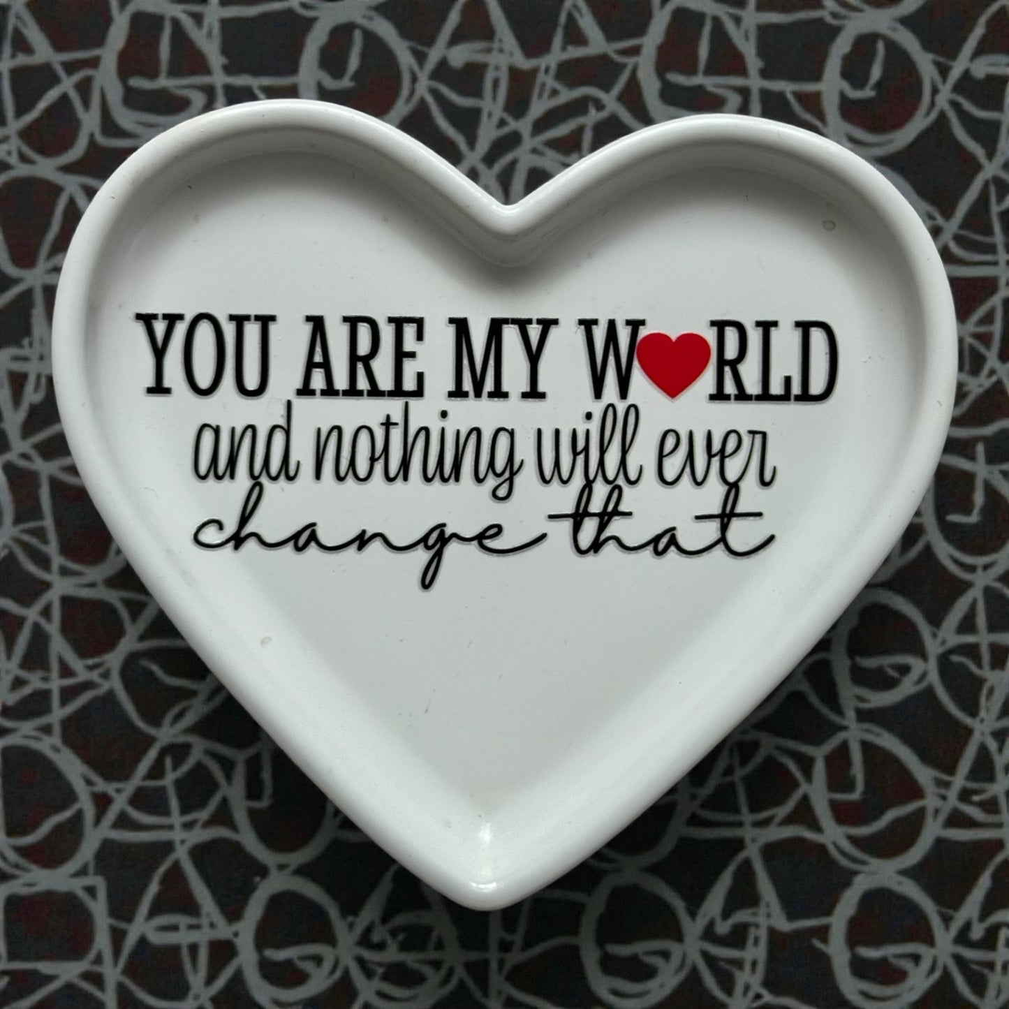 Heart Trinket Dish – Blush Marble Jesmonite