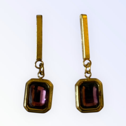 Zircon Gem Drop Earrings – Available in Varies Colours