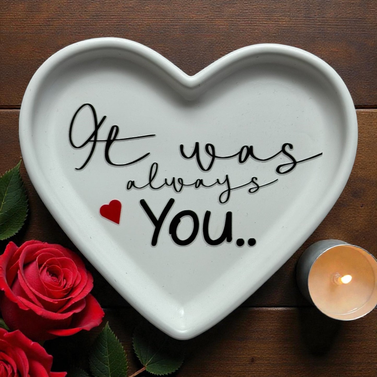 Heart Trinket Dish – Blush Marble Jesmonite