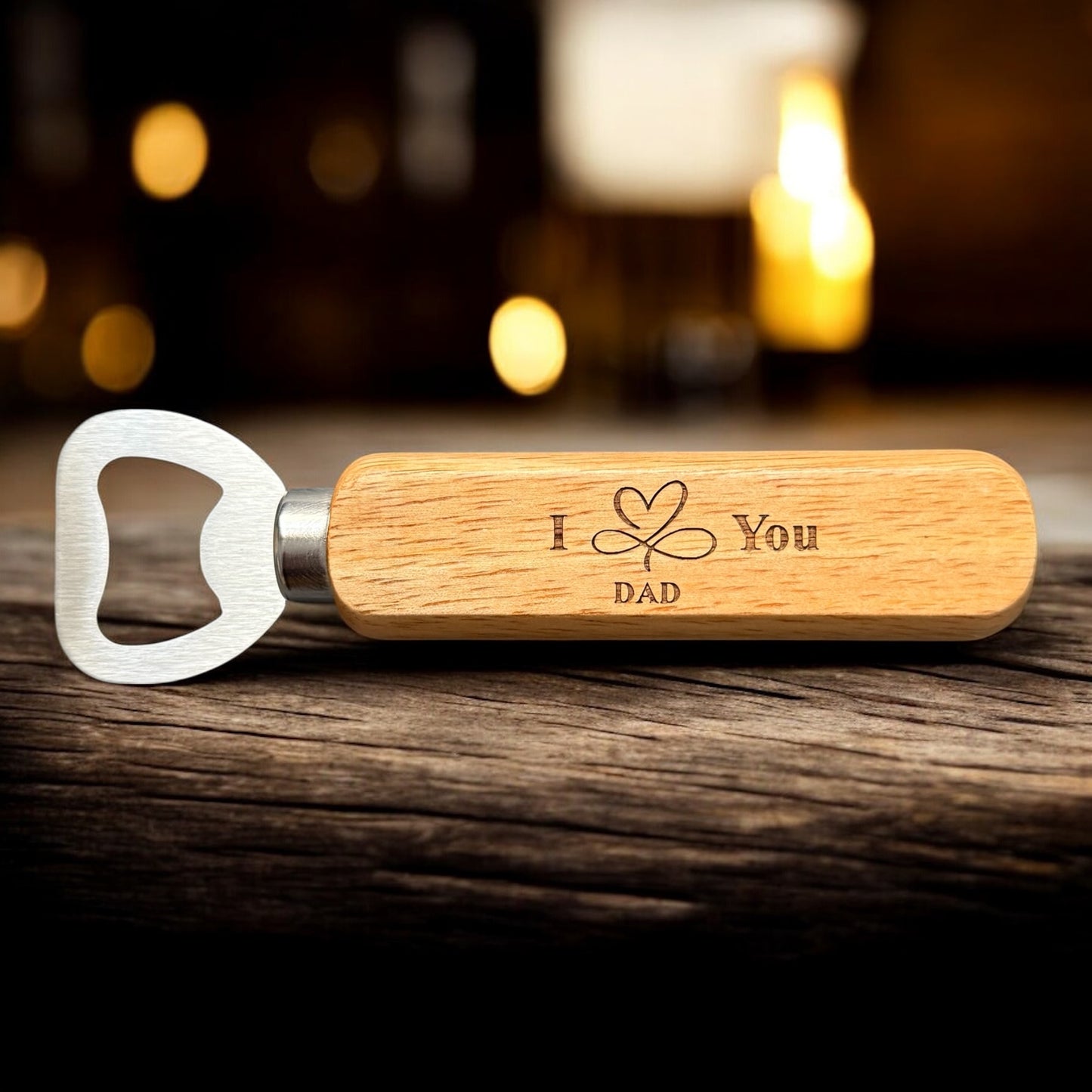 Wooden Bottle Opener – Engraved Gift for Him