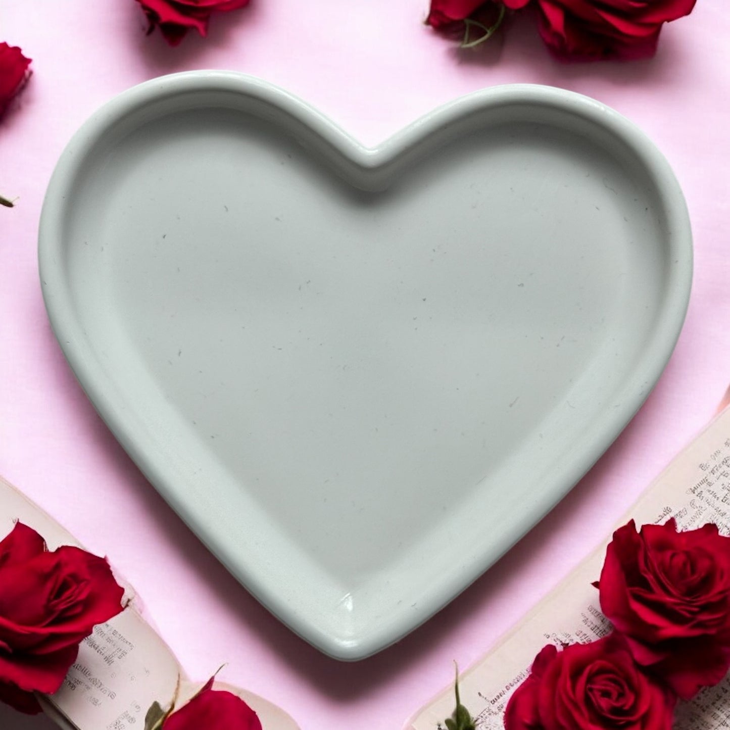 Heart Trinket Dish – Blush Marble Jesmonite