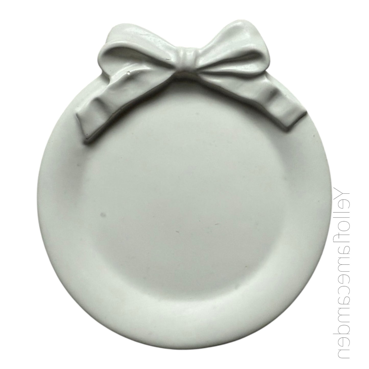 Round Bow Tray – Blush Marble Jesmonite