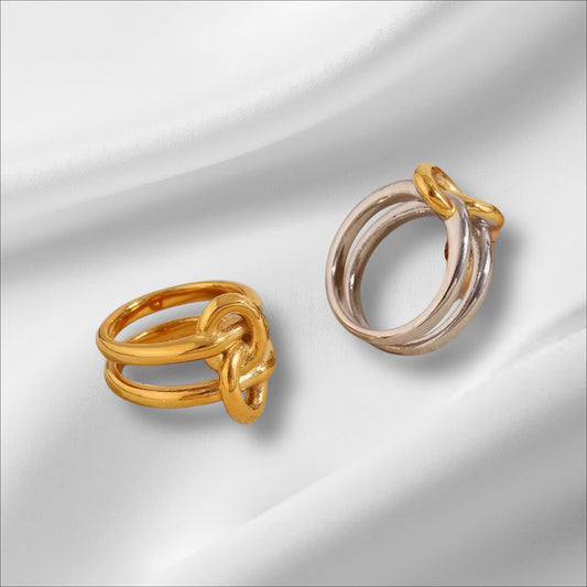 Double Band Knot Ring – 18K Gold Plated Stainless Steel