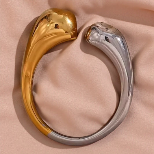 Two-Tone Open Ring – 18K Gold Plated Stainless Steel