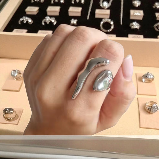 Sculptural Adjustable Ring – Gold & Silver Finishes