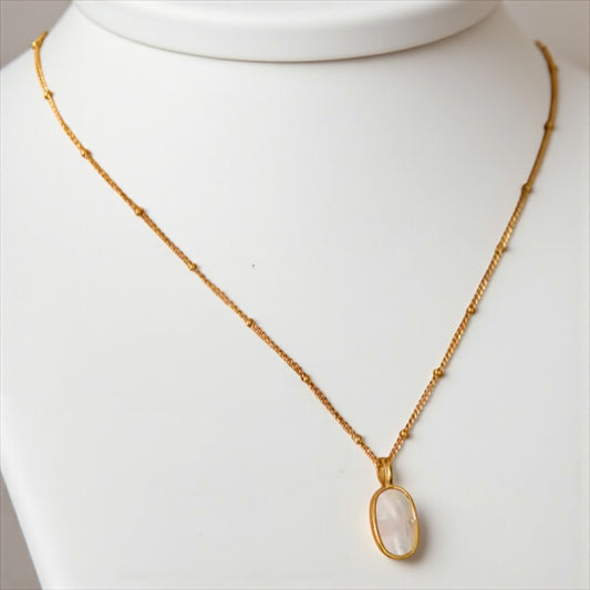 Natural Shell Pendant Necklace –  PVD Real Gold Plated