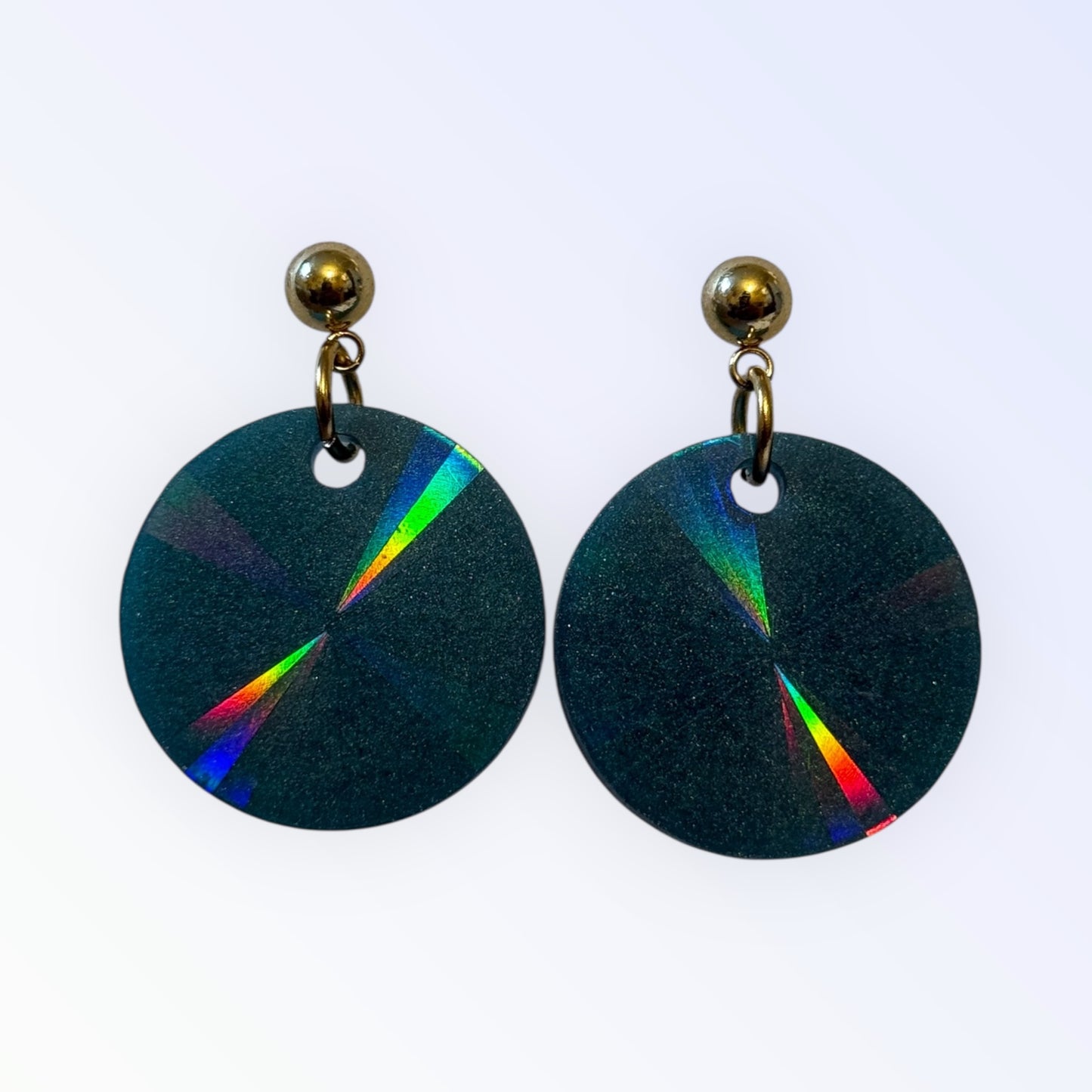 Holographic Glow Disc Earrings
