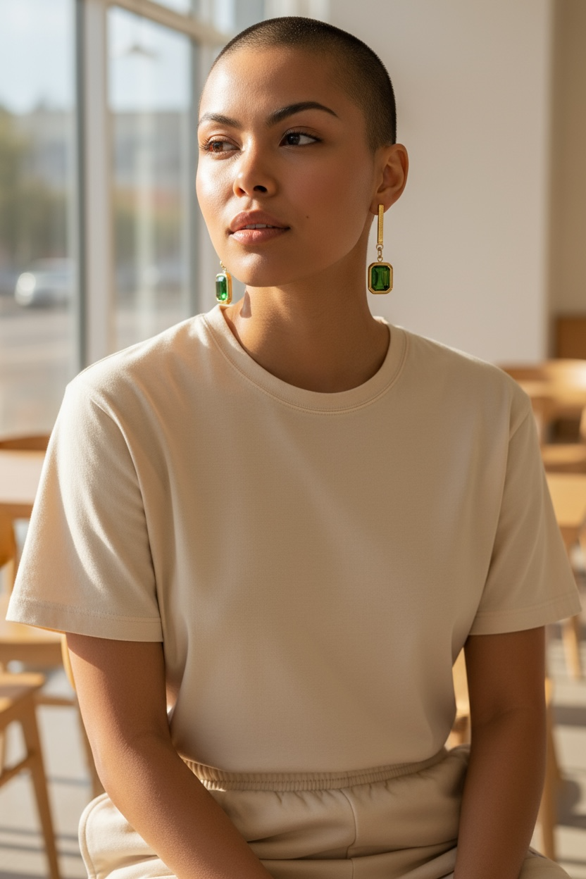 Zircon Gem Drop Earrings – Available in Varies Colours