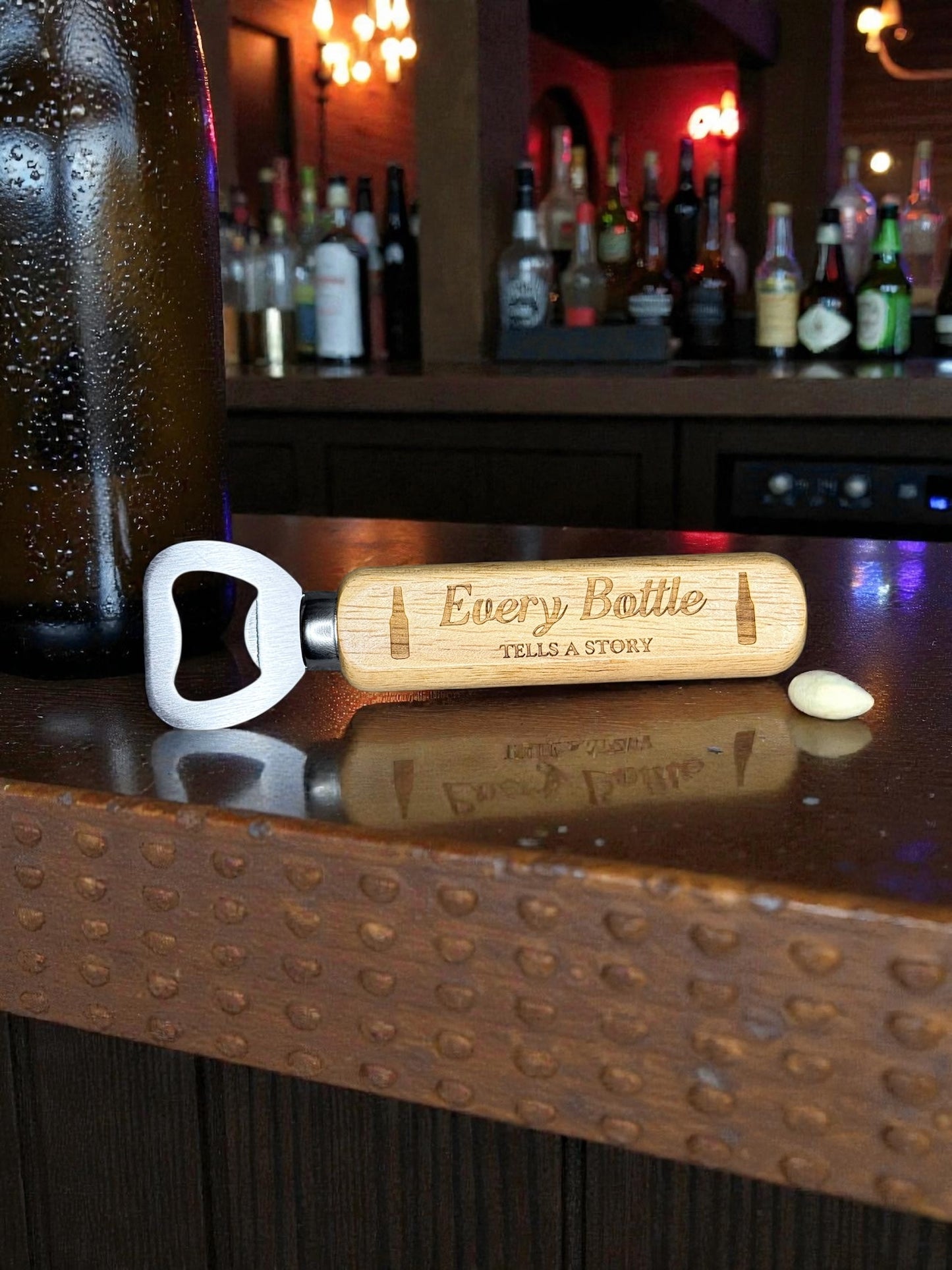 Personalised Wooden Bottle Opener – Engraved Gift for Him