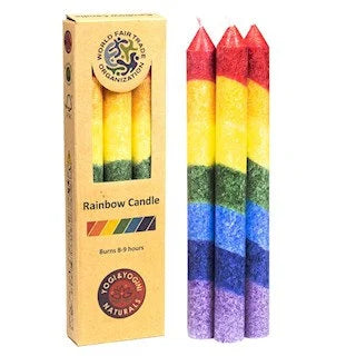 Dinner taper candle - rainbow colour