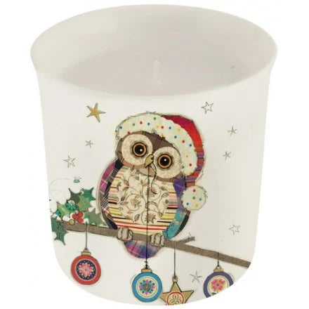 Scented Candle Christmas Theme Owl & Bauble